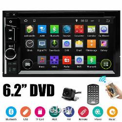 6.2 Voiture Stereo Bluetooth Radio Double 2din Lecteur Dvd+camera Mirrorlink Pour Gps