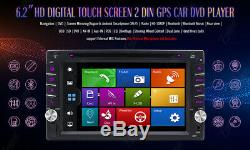 6.2inch Car Navigation Gps Radio Lecteur DVD Double 2din Stéréo Bt Tactile Au Tableau De Bord