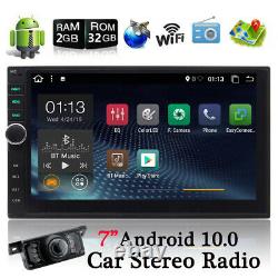7 Android 10 Voiture Radio Stereo Mp5 Lecteur Gps Navi Double 2din Wifi 2gb+ Caméra