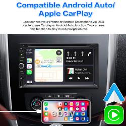 7 Apple Carplay Double 2 Din Car Stereo Lecteur De CD DVD Bluetooth Bt Radio+camera