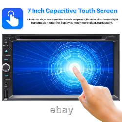 7 Autoradio CarPlay Android GPS DVD Stéréo Écran Tactile Double Din + Caméra
