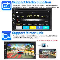 7 Autoradio CarPlay Android GPS DVD Stéréo Écran Tactile Double Din + Caméra