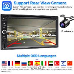 7 Autoradio CarPlay Android GPS DVD Stéréo Écran Tactile Double Din + Caméra