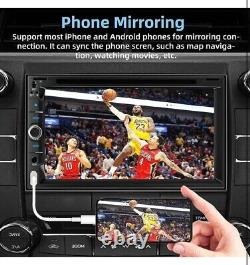7 Autoradio Double Din Carplay Radio CD DVD FM Lecteur Bluetooth + Caméra de Recul