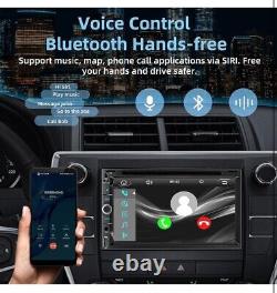 7 Autoradio Double Din Carplay Radio CD DVD FM Lecteur Bluetooth + Caméra de Recul