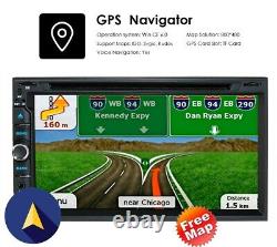 7 Autoradio GPS Navigation BT Lecteur CD DVD Stéréo de voiture Double Din + Caméra de recul
