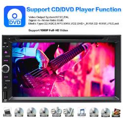 7 Double 2din Voiture Stereo Carplay Lecteur CD DVD Radio Bluetooth Touch Écran+cam