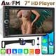 7 Double Autoradio 2din Dvd Cd Lecteur Avec Apple Carplay Gps Bluetooth + Caméra