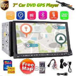 7 Double Din Indash Navigation Gps Lecteur DVD De Voiture Lecteur Stéréo Bluetooth + Caméra