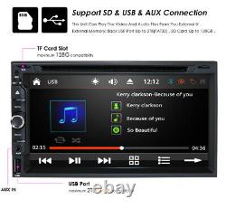 7 Double Voiture Lecteur DVD 2din Bluetooth Écran Tactile Stereo Radio Usb Aux Caméra