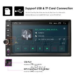 7 Gps Navi Android 9.0 4core Double 2din Car Auto Stéréo Wifi 4g Bt Radio + Cam