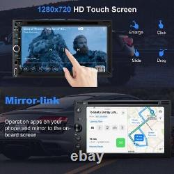 7 Lecteur DVD pour voiture avec GPS et radio double DIN, stéréo FM Bluetooth + caméra.