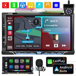 7 Poste de voiture stéréo Double Din Android/Apple CarPlay Radio tactile Lecteur DVD CD In Deck