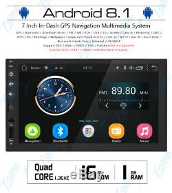 7 Pouces Smart Android 8.1 Wifi Aux Double Din Lecteur Stéréo Radio Voiture Caméra Gps +