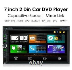 7 Stéréo de voiture Double Din GPS FM Radio CD DVD Player Bluetooth avec caméra de recul