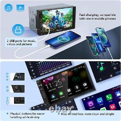 7 Stéréo de voiture Double Din sans fil Carplay sans fil Android Auto Audio de voiture Sauvegarde