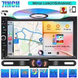 7 Stéréo de voiture à double din GPS FM Radio CD DVD avec Bluetooth et caméra de recul