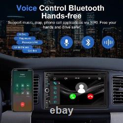 7 Stéréo de voiture à double din GPS FM Radio CD DVD avec Bluetooth et caméra de recul