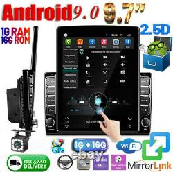 9.7'' Voiture Stereo Android 9.0 Radio Lecteur Gps Miroir Lien Touch Double 2din Wifi