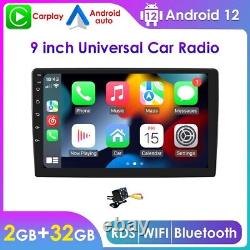 9 Autoradio Double Din Apple Carplay Android 12 GPS WiFi Écran Tactile