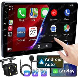 9 Double 2 Din Car Stereo Radio Pour Apple Android CarPlay Écran tactile + Caméra
