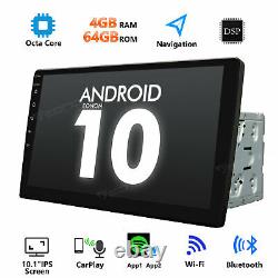 Android 10 4+64 Go Voiture Stereo Gps Navigation Radio Double Din Wifi 10,1 Pouces Dsp