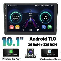 Android 11 Double Din 10.1 Autoradio de Voiture Apple CarPlay GPS Navi WiFi FM