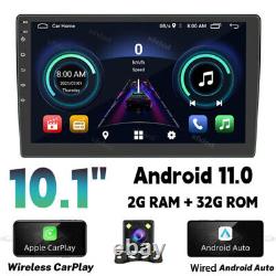 Android 11 Double Din 10.1car Stereo Auto Radio Gps Navi Wifi Fm Apple Carplay