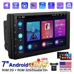 Android 11 Double Din 7'' Voiture Stereo Radio Gps Apple Carplay Auto Radio Wifi Fm
