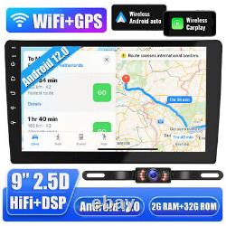 Android 12.0 Double Din Car Stereo 9 Apple Carplay Radio Gps Écran Tactile Wifi