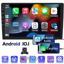 Android 12 Autoradio Double Din 10.1 pour Voiture avec Apple CarPlay, GPS, Navi, WiFi et FM