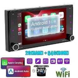 Android 13.0 GPS Double Din Autoradio stéréo Lecteur Carplay Bluetooth pour Toyota