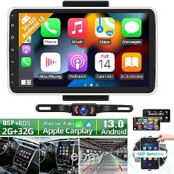 Android 13 Double 2 DIN Radio stéréo de voiture rotatif 10,1 pouces écran tactile GPS Wifi