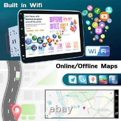Android 13 Double 2 DIN Rotatif 10.1'' GPS Wifi BT FM Autoradio Stéréo de Voiture Carplay