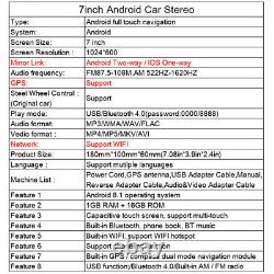 Android 8.1 7 Double 2 Din Car Radio Gps Player Wifi Bt Navi Avec Caméra De Secours