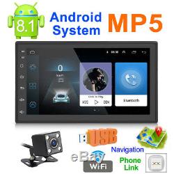 Android 8.1 Double 2din 7in Hd Radio Quad Core Gps Wifi Voiture Stéréo Lecteur Fm Radio Fm