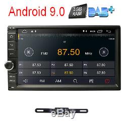 Android 9.0 Double 2din Car Stereo Radio Gps Navi Ram Wifi 4g Dab + 2 Go 16g Caméra