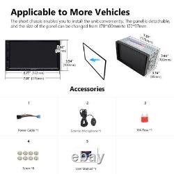 Apple Carplay 7 Double 2din Voiture Stéréo Radio Android Écran Tactile Automatique + Caméra