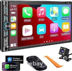 Auto-stéréo double DIN compatible avec contrôle vocal écran tactile LCD HD de 7 pouces USB/SD