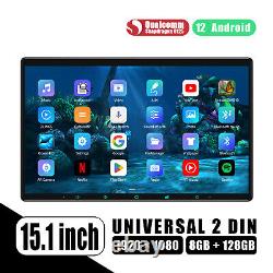 Autoradio 15,1 pouces Android 8G+128G Universel Double Din 1920x1080P GPS