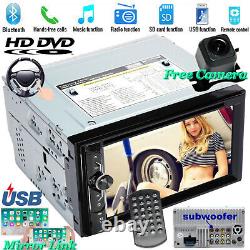 Autoradio 2Din Double Din avec lecteur CD DVD MP3, radio Bluetooth AUX TV SD+ caméra de recul
