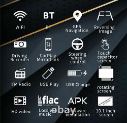 Autoradio Android 10.1 à écran tactile rotatif 13 pouces avec GPS, radio et fonction Double 2Din Carplay