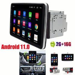 Autoradio Android 11.0 à écran tactile rotatif double 2DIN de 10,1 pouces avec GPS, Wifi