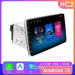 Autoradio Android 12 avec écran rotatif 10,1'' Double 2DIN, Carplay, GPS Navi