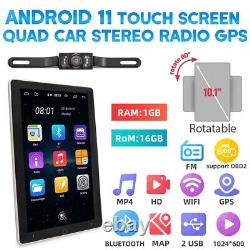 Autoradio Android 12 double DIN rotatif 10.1 pouces GPS WIFI écran tactile stéréo de voiture