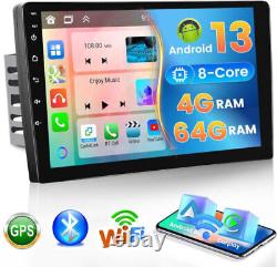 Autoradio Android 13 2 DIN 10,1 pouces 4+64 Go Carplay GPS Navi BT WIFI IPS