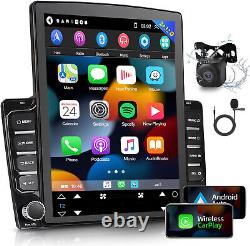Autoradio Android 13 Double 2Din WiFi CarPlay GPS Navi Écran Vertical 9.7 cam