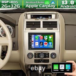 Autoradio Android 13 Double Din Carplay GPS FM pour Ford Escape 2008-2012