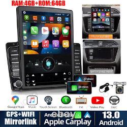 Autoradio Android 13 Double Din sans fil avec Apple CarPlay, GPS, Navi, WiFi et FM