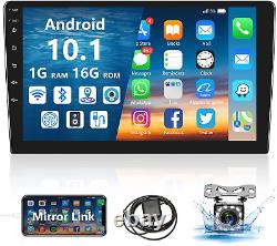 Autoradio Android pour voiture Double Din 10,1 pouces, unité principale avec écran tactile HD 2,5D